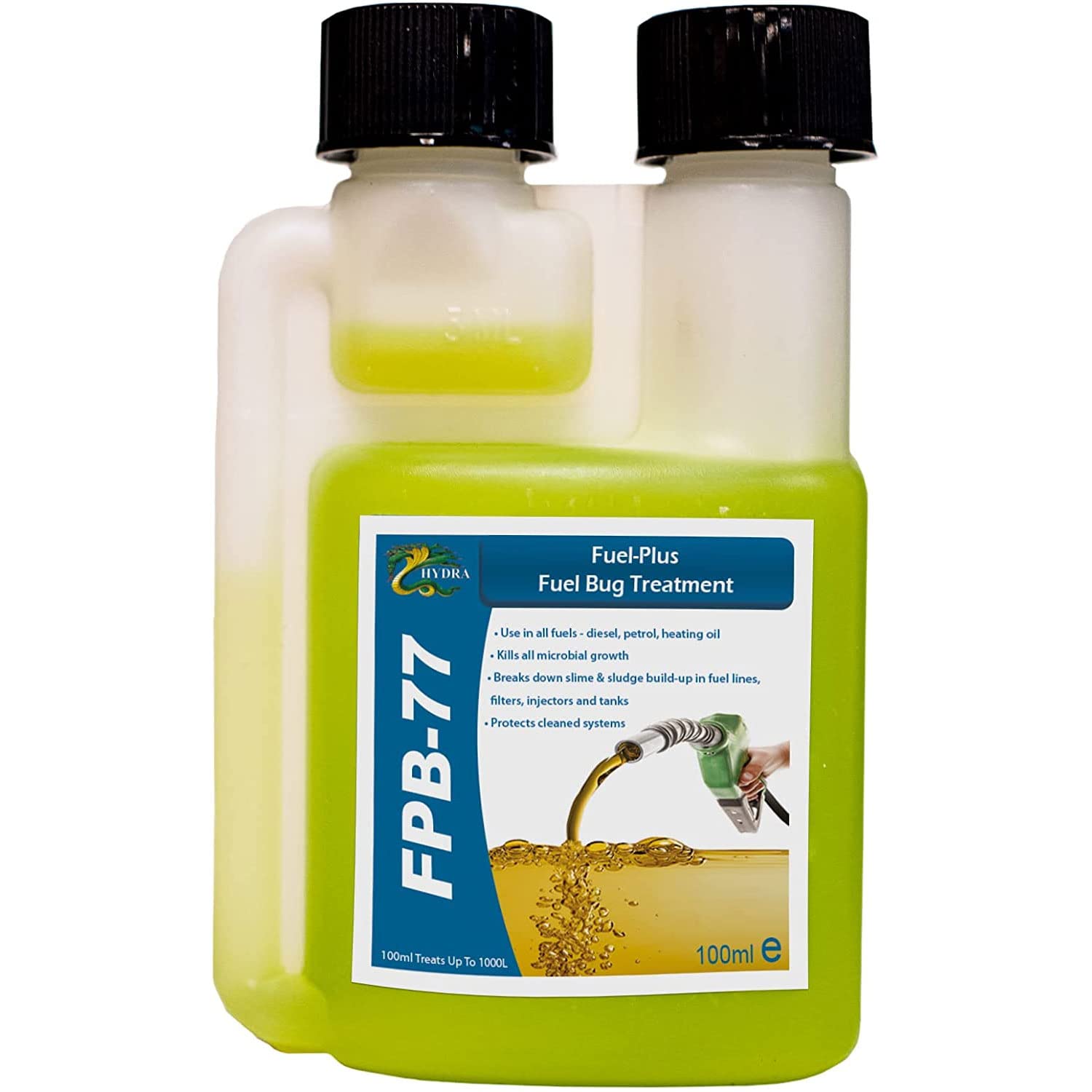 HYDRA FPB-77 FuelPlus Multi-biocide - Fuel System Cleaner | 100ml Treats up to 1000 Litres | Diesel Fuel Additive & Bug Treatment Ideal for Cleaning Diesel Fuel & Liquid Fuels, Removes Slime & Sludge โ image 1