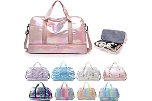 Sports Duffel Bag, Gym Bag with Shoes Compartment & Wet Pocket, Waterproof Overnight Bag Travel Bag Dance Bag for Girl,Weeken