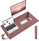YSAGi Non-Slip Desk Pad 60x35 cm Waterproof PVC Leather Dark Pink