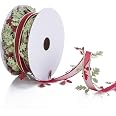 Green Leaf Ribbon 25 Yards Artificial Green Leaves Trim Rope Garland Leaf String For Gift Wrapping Home Decorations Wedding Baby Shower Decor DIY Craft Projects