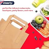 Clearly 50 Jumbo Brown Kraft Paper Bags with Handles 12x10x5 70 GSM view 4