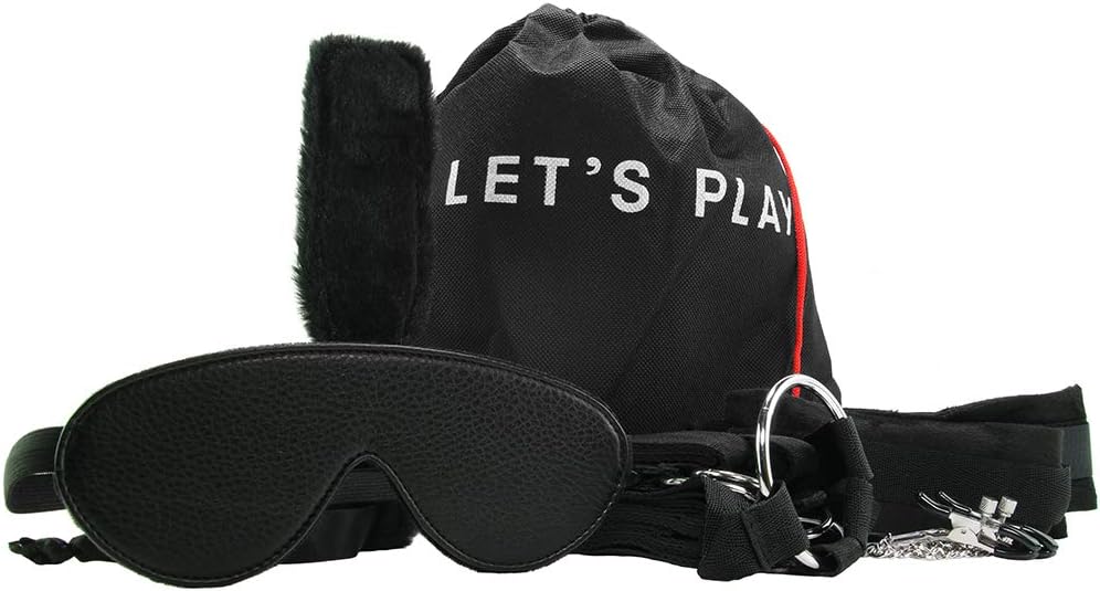 Glas Lux Fetish Fuzzy Lovers Bedspreaders Set, Black