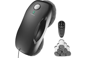 Tosima W2 Window Cleaner Robot, Automatic Cleaning with Intelligent Path Planning, 3800Pa Suction Power, Edge Detection Technology, Remote Control