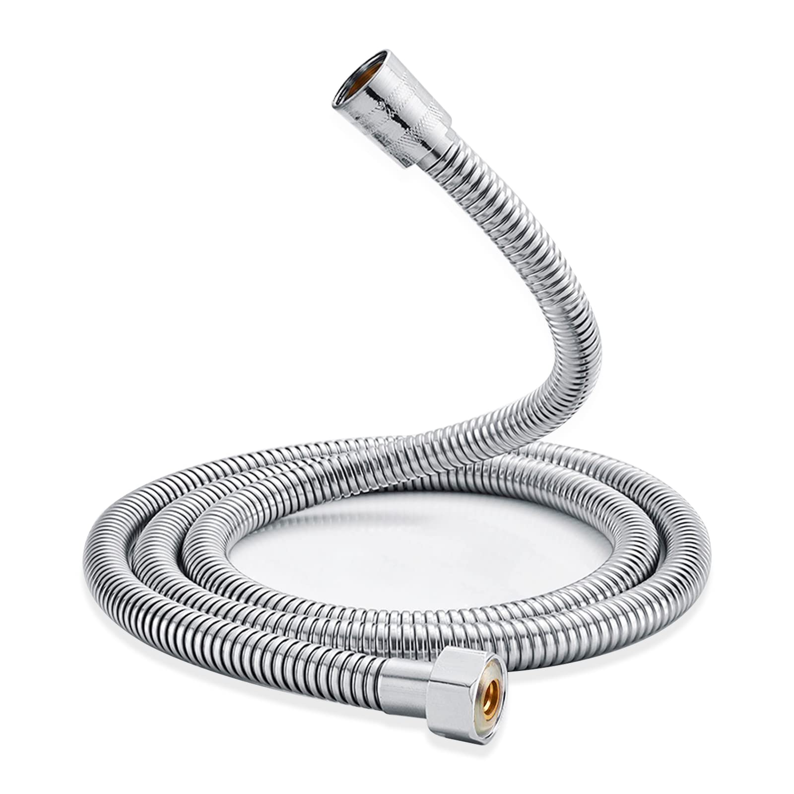 Tenorbass Shower Head Hose, 59 Inches Bath Hose Stainless Steel Extra Long Handheld Showe Flex Extension Hose Attachment for Shower Head, Silver