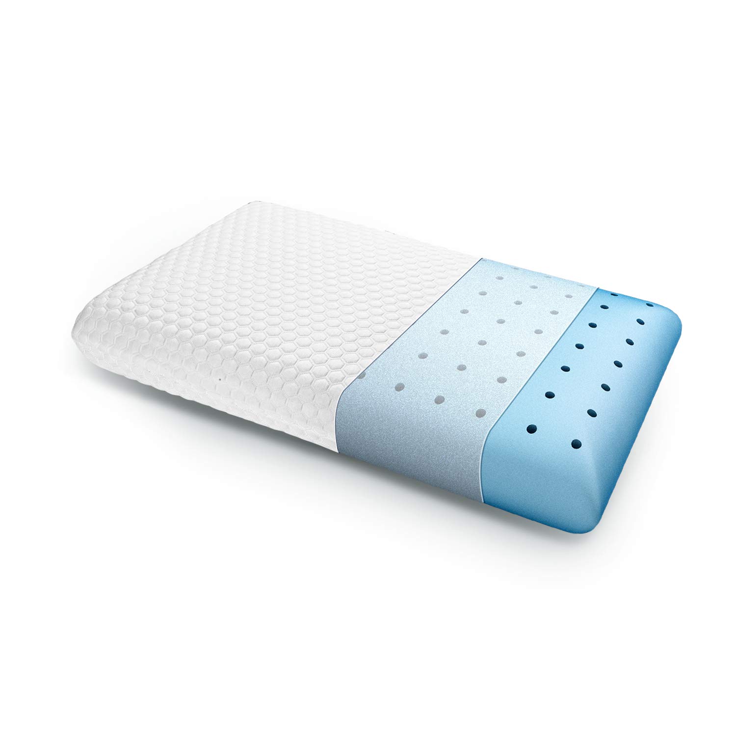 inight Memory Foam Pillow, Ventilated Pillows for Sleeping, Pillow for Side Back Stomach Sleepers, Oeko-TEX Certified, Vegan & Cruelty-Free - White