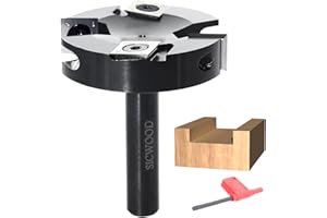SICWOOD Slab Flattening Router Bits 1/2 Shank, 2-1/2”Cut Dia, 2+2 Insert Carbide, CNC Spoilboard Surfacing Router Bits, Planing Router Bits, for Flycutter/ Slab Leveler/ Rabbeting