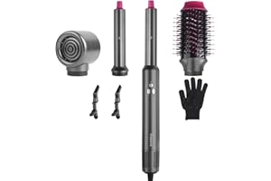 FIRWERO Hair Dryer Brush 4 in 1 Air Styler, Ionic Blow Dryer Brush Fast Drying, Hair Styler for Curling Volumizing Straightening Styling, Auto Wrap Curling Wand, 110,000RPM Motor
