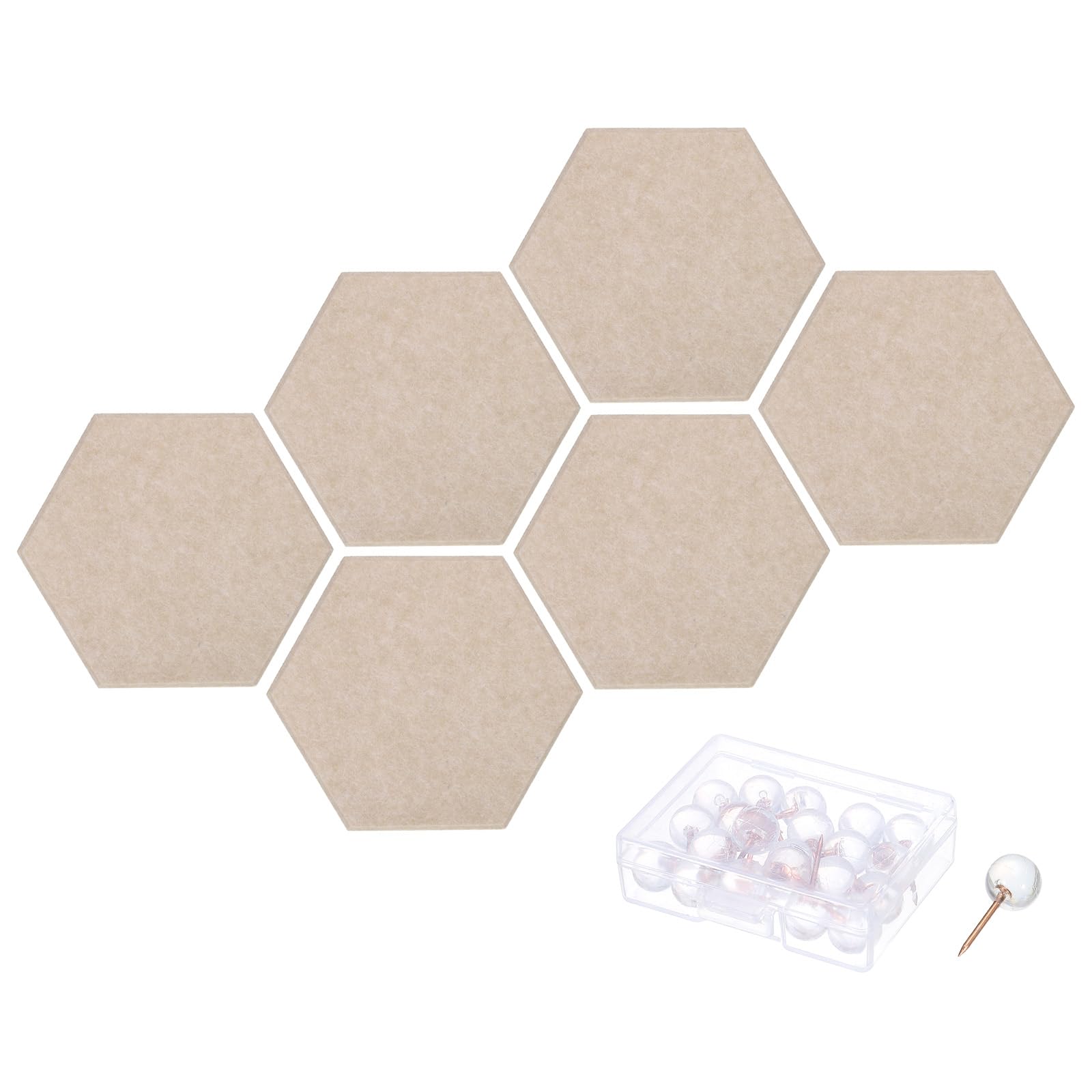 DMiotech 6 Pack 12x10 Inch Camel Felt Bulletin Board Memo Notice Hexagon Felt Board with Pins for Office Home Classroom Decor
