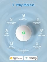 Meross Smart Water Leak Detector Hub Required App Alert IP67 HomeKit view 2