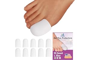 Big Toe Cap, Toe Protectors, (10PCS) Gel Toe Sleeves, Toe Cover Great for Missing or Ingrown Toenails, Corns, Blisters, Hamme
