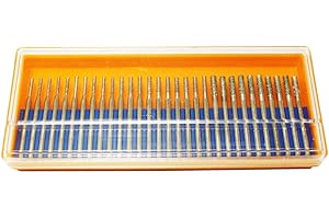 Oudtinx 30 pcs Set 10 pcs. 1mm 10pcs. 2mm 10 pcs. 3mm Diamond Drill Bit Cylindrical Burr Kit Jewelry Beach Sea Glass Shells G