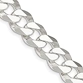 JewelryWeb 925 Sterling Silver 14mm Beveled Curb Chain Necklace 22 Inch Chain Necklace for Women and Men
