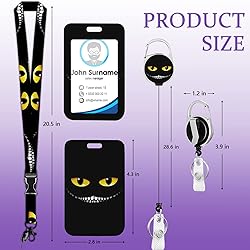 Onevenvi Black Cat Lanyard - Retractable ID Badge