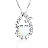 HUKKUN Heart/Cross/Infinity Moonstone Urn Necklace for ashes for Women Sterling Silver Dainty Cremation Jewelry Trendy Ashes Keepsake Memorial Gift for Mother/Grandma/Sister/Husband
