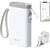 Nelko P21 Label Maker Machine with Tape, Bluetooth Label Printer, White | Creative App &amp; Multiple Templates, Inkless Printing, Built-in Cutter, Ideal for School, Teacher Supplies, Office, and Home