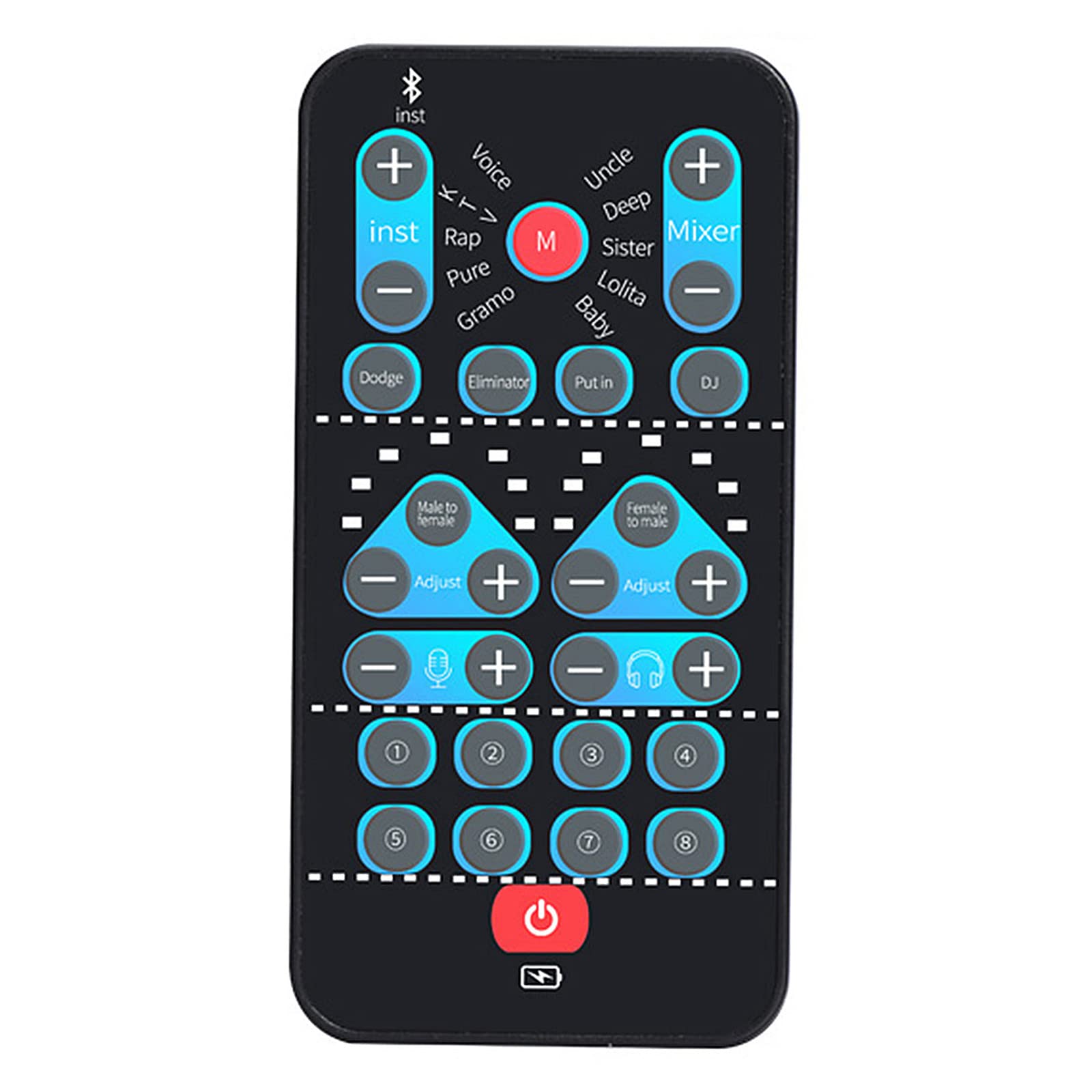 Honiwu Voice Changer, Mini Voice Changer Device, Portable Sound Card Multifunction Recording Equipment Set, 8 Sound Effects, Plug and Play, for Computers Phones Tablets