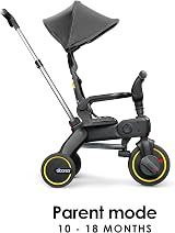 Doona Liki Baby Trike S1 Premium Foldable Toddler Tricycle Grey 10 Months to 3 view 3