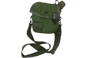 Military Outdoor Clothing New 2 Qt OD Canteen with Used 2 Qt OD Canteen Cover with Strap - K1025