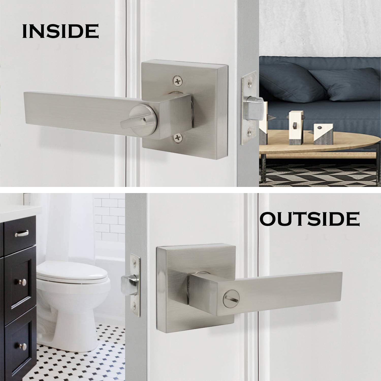 Antique Heavy Duty Privacy Door Lever, Solid Steel Door Lever Handles ...