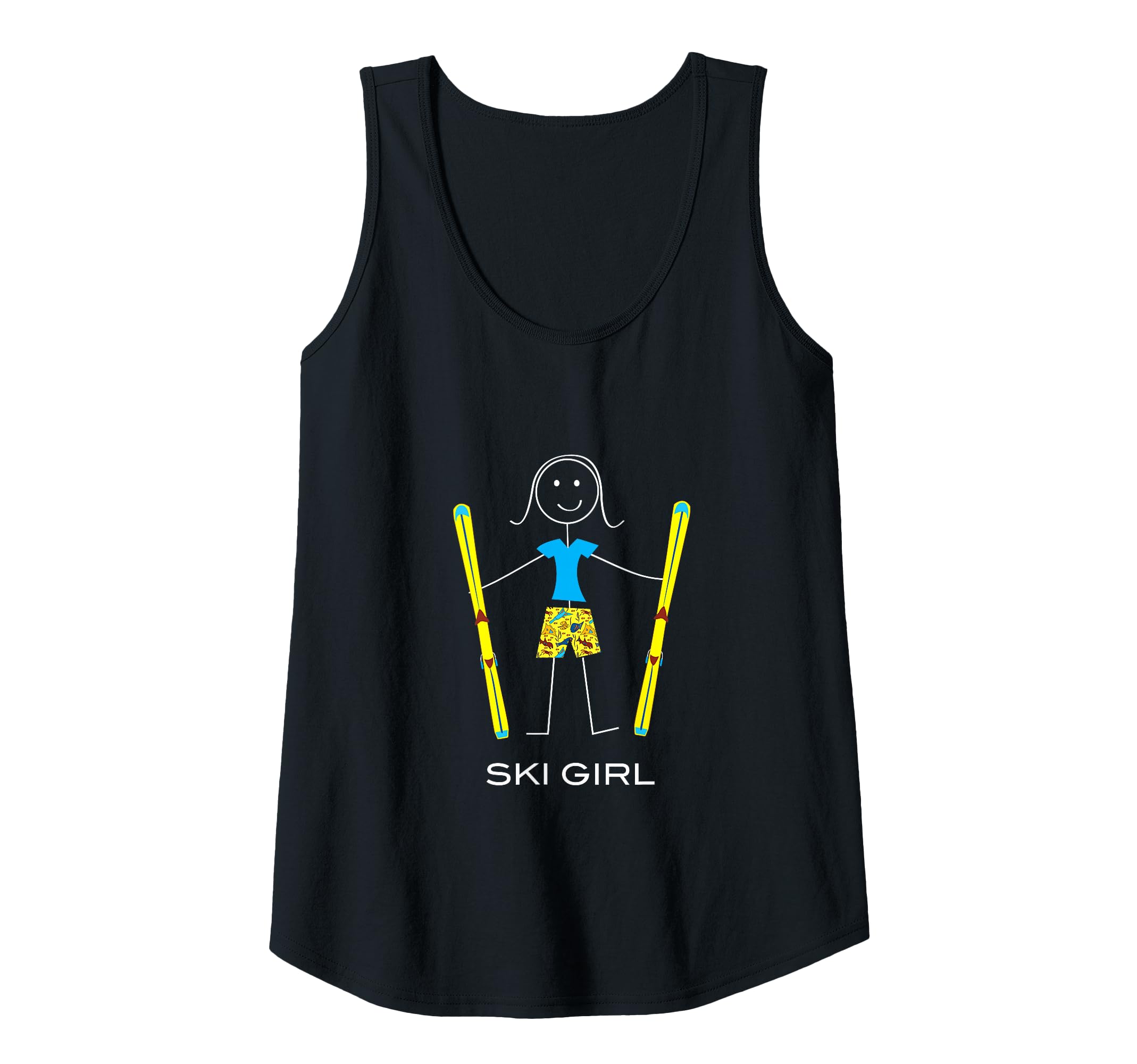 Womens Funny Womens Ski Girl Skier Snow Skiing Tank Top
