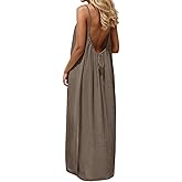 Backless Cami Dresses for Women Cami Lounge Dress Backless Solid Color Sleeveless House Dress Long Sundress with Back Tie