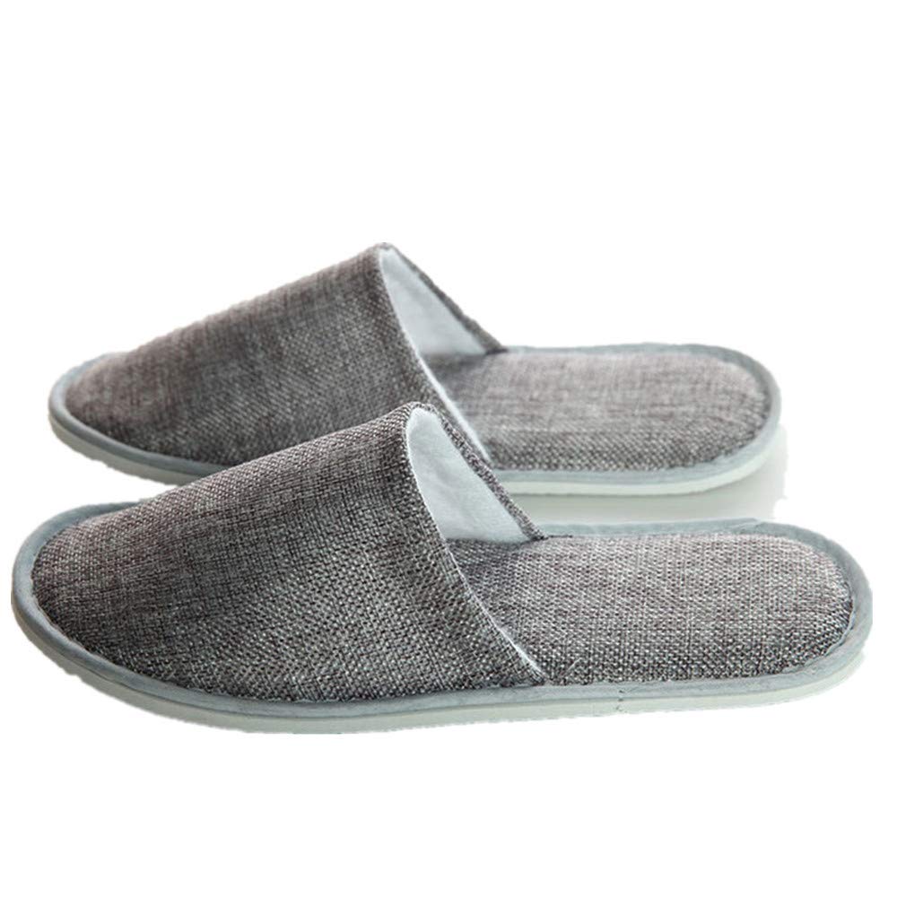 6 Pair of Spa Slippers, Linen Casual Slippers, Closed Toe