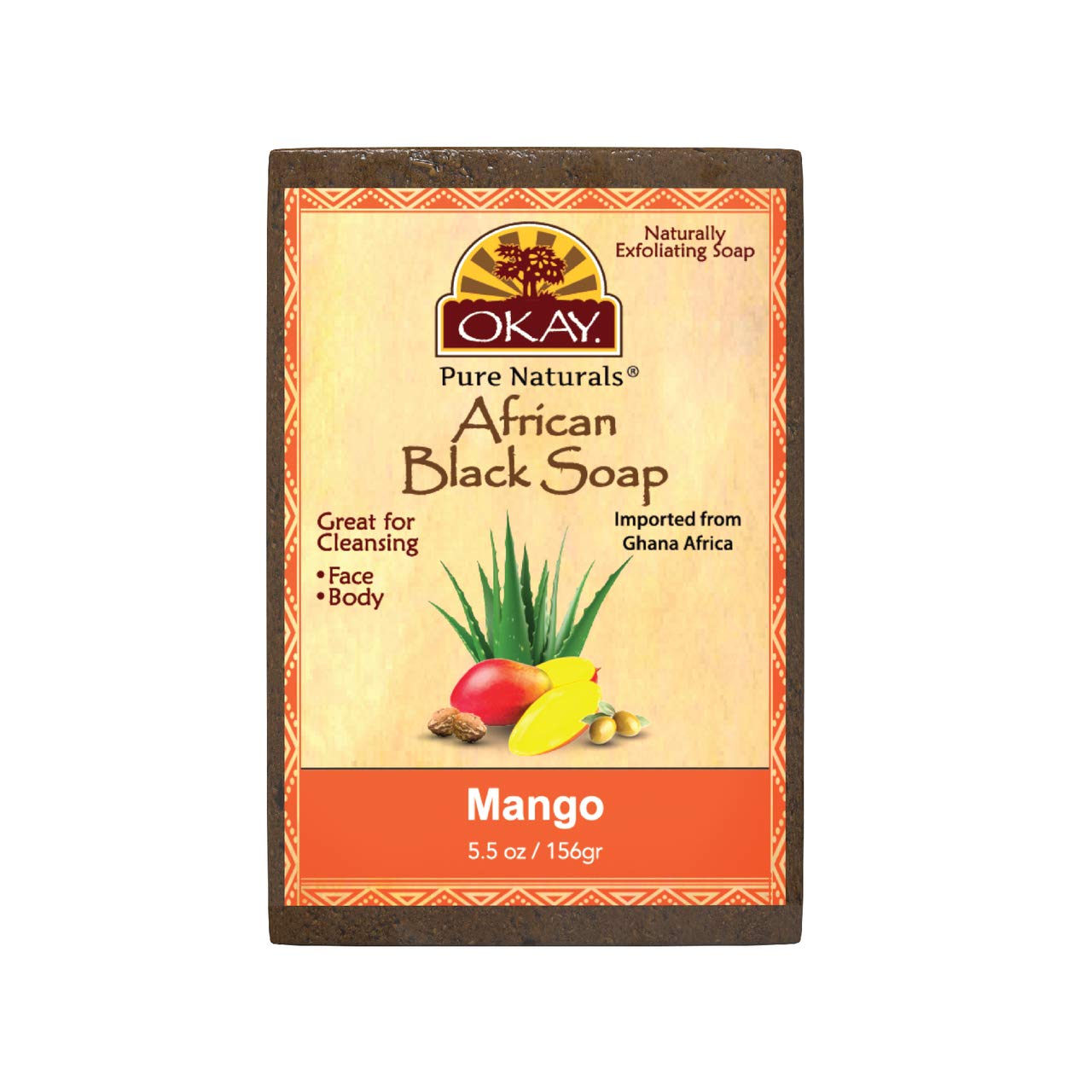 OKAY African Black Soap Mango, Mango, 5.5 Ounce