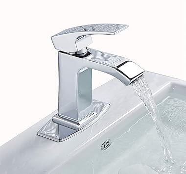Senlesen Chrome Waterfall Bathroom Faucet Single Handle One Hole