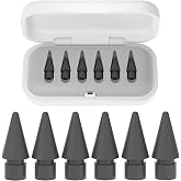 FAFALITHIC 6 Pack Replacement Tips Compatible with Apple Pencil 2nd Generation, Apple Pencil 1st Generation, Apple Pencil USB-C &amp; Apple Pencil Pro Upgraded Nibs with Storage Box (Gray/Black)