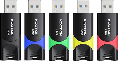 KOOTION 32GB USB 3.0 Flash Drive 5 Pack LED Indicator Mixed Colors