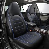 AUTOYOUTH Universal Front Car Seat Covers Pair Waterproof Faux Leather Airbag view 2