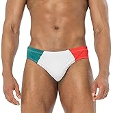 AIMPACT Mens Stripe Swim Briefs Retro Swimwear Sexy Bikini Swimsuit Print Bathing Suit