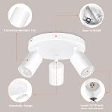 Ketom Round 3 Way Ceiling Spotlight Fitting White GU10 LED Rotatable view 6
