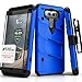 Zizo BOLT Series compatilbe with LG V20 Case Military Grade Drop Tested with Tempered Glass Screen Protector, Holster, Kickstand BLUE BLACK