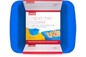 RAPID BRANDS Rapid Mac Cooker | Microwave Macaroni & Cheese in 5 Minutes | Perfect for Dorm, Small Kitchen or Office | Dishwasher-Safe, Microwaveable, BPA-Free (Blue, 1-Pack)…
