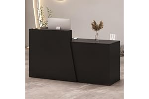 IEHFDCA Retail Reception Desk with Storage, Modern Checkout Counter for Store, Anti-Scratch Front Desk for Salon, Boutique, Cafe – Easy Assembly H 39.4" × 16.5" × 39.4"