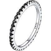 ChicSilver Personalized 2MM 925 Sterling Silver CZ Cubic Zirconia Stackable Ring Eternity Wedding Engagement Band for Women Size 4-12, Silver/Rose Gold Plated