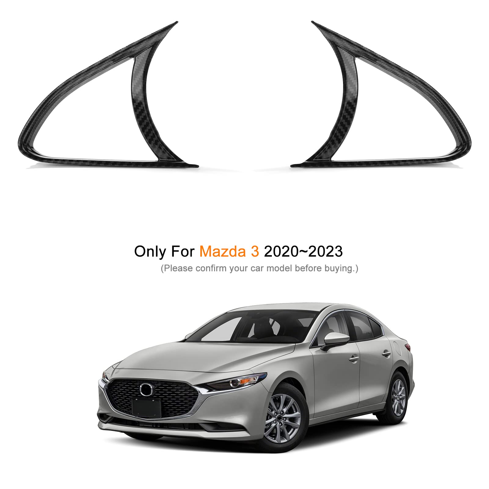 for Mazda 3 2024 2023 2022 2021 2020 Accessories Auto Dashboard Center Console Air Vent Cover Trim Frame -Carbon Fiber Style