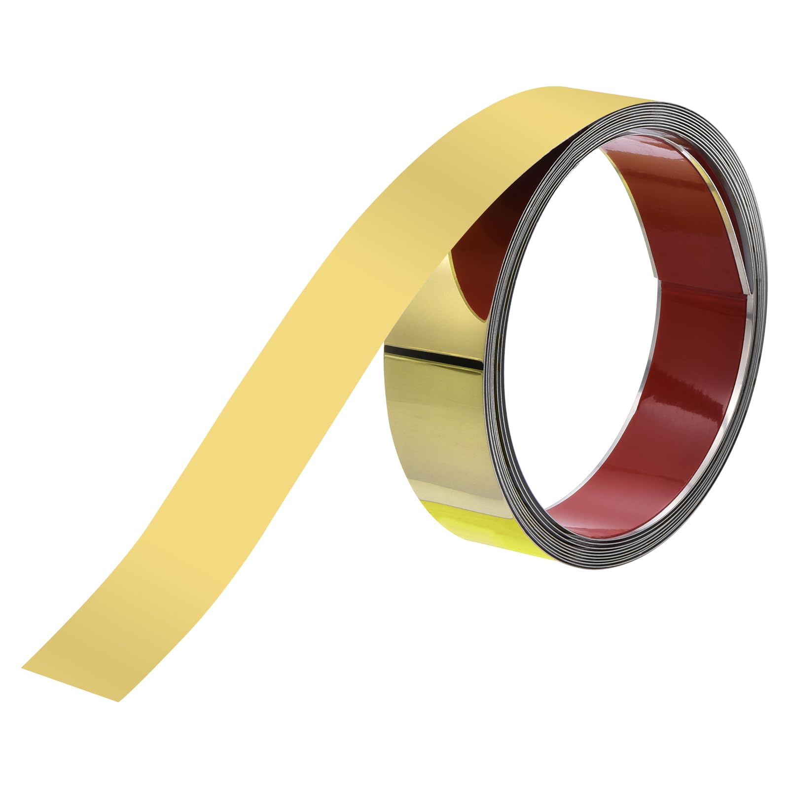 uxcell Wall Trim Molding, Stainless Steel Peel and Stick (Mirror-Like Finish), for Ceiling, Mirror Frame 16.4Ft x 1.6in，Gold