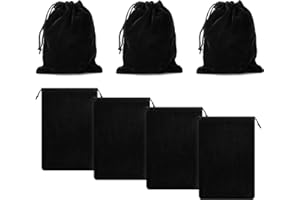 Swpeet 4Pcs Black 8 x 12 Inches Silver Storage Bags Kit, Anti Tarnish Storage Bag Jewelry Bag, Fabric Cloth Bag Silver Protec