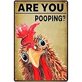 Funny Bathroom Signs Vintage Tin Signs Chicken Decor Are You Pooping Sign Metal Chicken Signs For Home Decor Chicken Toilet Wall Art Humorous Bathroom Signs Funny Restroom Sign 8 X 12 Inch