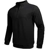 Men's Quarter Zip Pullover Ultra-Soft Thermal Long Sleeve Sweatshirt 1/4 Zip Golf Shirts Running Gym Workout Top