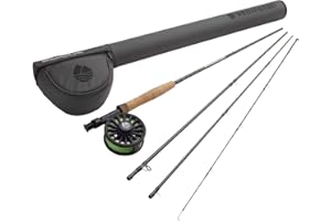 Redington Wrangler Fly Fishing Kit, Medium Fast Action Rod, Crosswater Reel, Fly Line, Leader, & Carrying Case