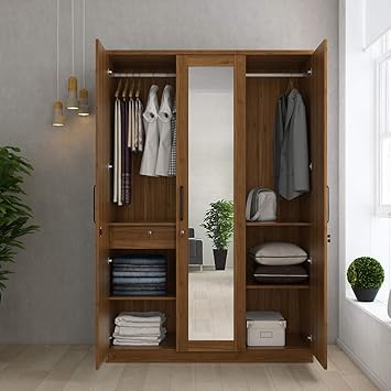 Home Centre Freddie Three Door Hinged Wardrobe With Mirror Amazon