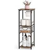 OYEAL Bathroom Storage Cabinet Freestanding Bathroom Shelf with Drawer Toilet Paper Storage Stand 3 Tier Bathroom Towel Stora