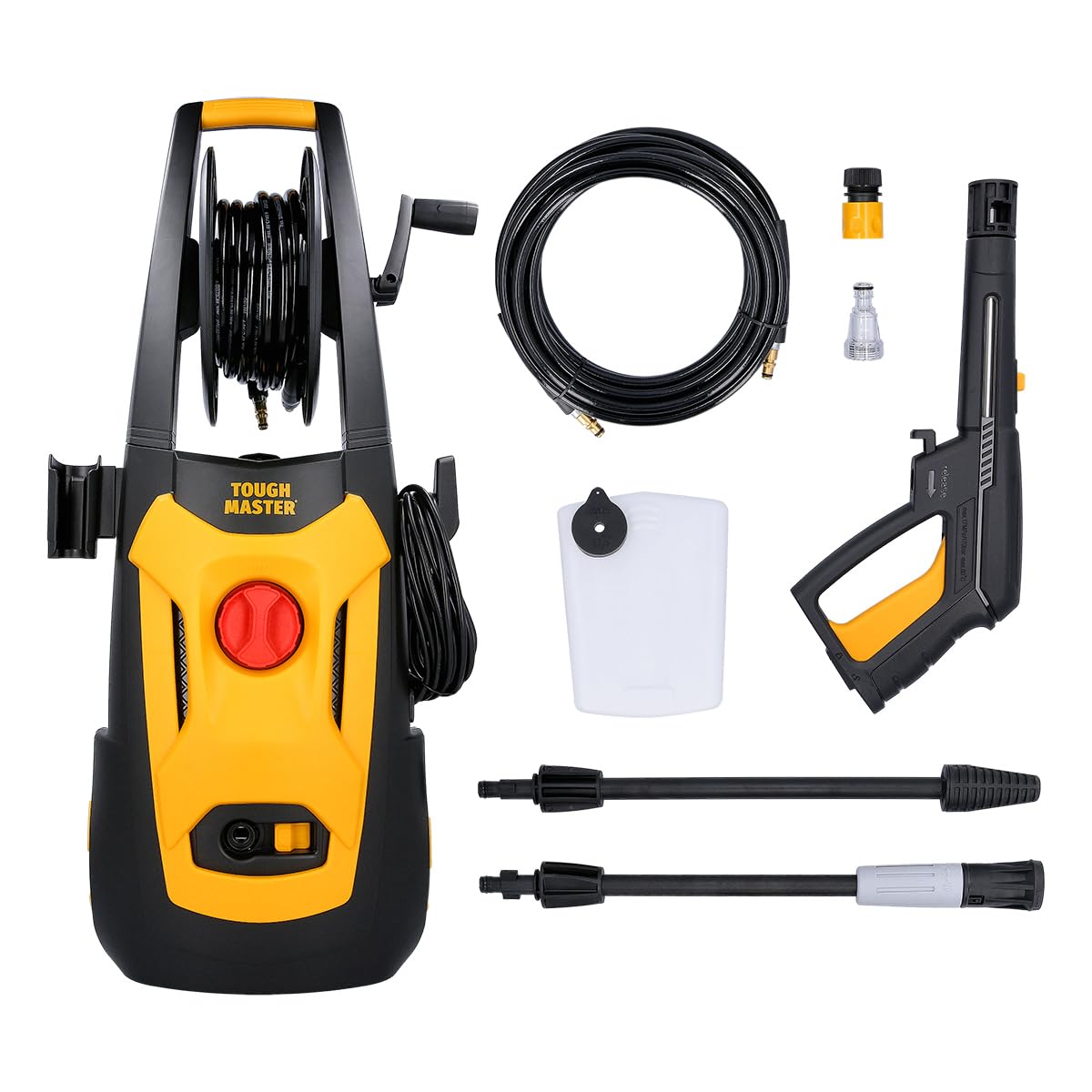 TOUGH MASTER Pressure Washer 140 Bar 1800W Flow Rate 420 L/H, Turbo Nozzle Auto Stop System 6M Hose High Compact Portable Jet Washer For Car Patio Garden Furniture (140 Bar Jet Washer)