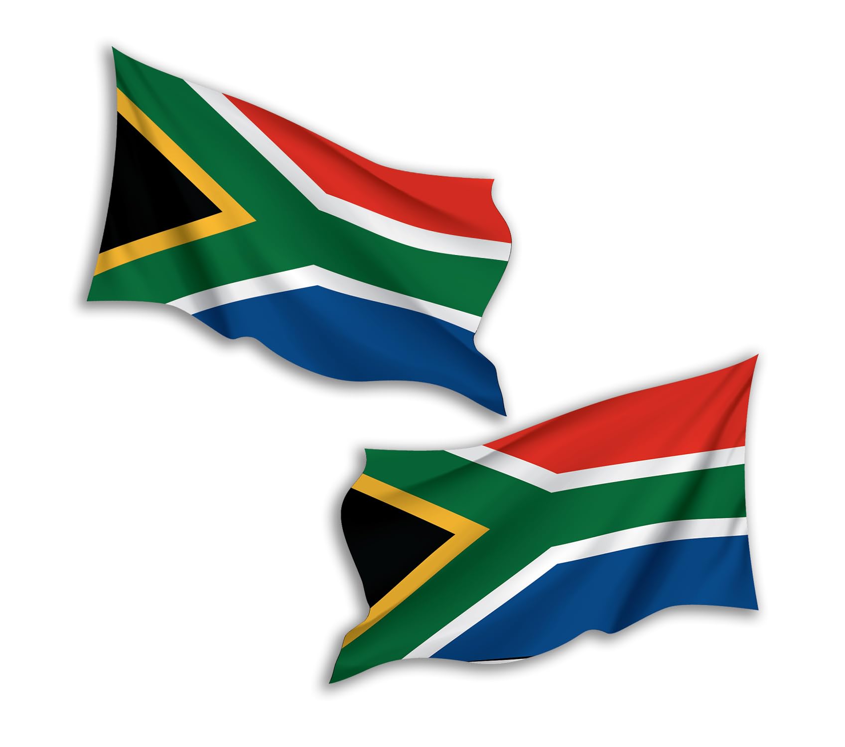 2 x 20cm Waving South Africa Flag Vinyl Stickers - African Travel Adventure World Country Location Decal Scrapbook Luggage Sticker #81786