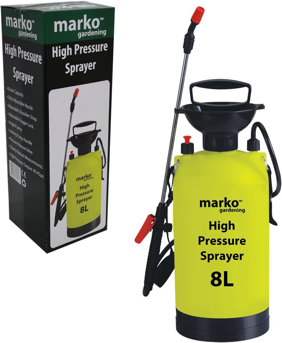 2 5 8 16 20 Litre Manual Pressure Sprayer Bottle Knapsack Weed Killer Garden LTR (8L High