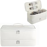 GENCAM Double-Layer Carrying Case Compatible with Shark Flexstyle(Beige) | Travel Case Compatible with Dyson Airwrap Styler/Shark Flex Style/Shark SpeedStyle and Attachments