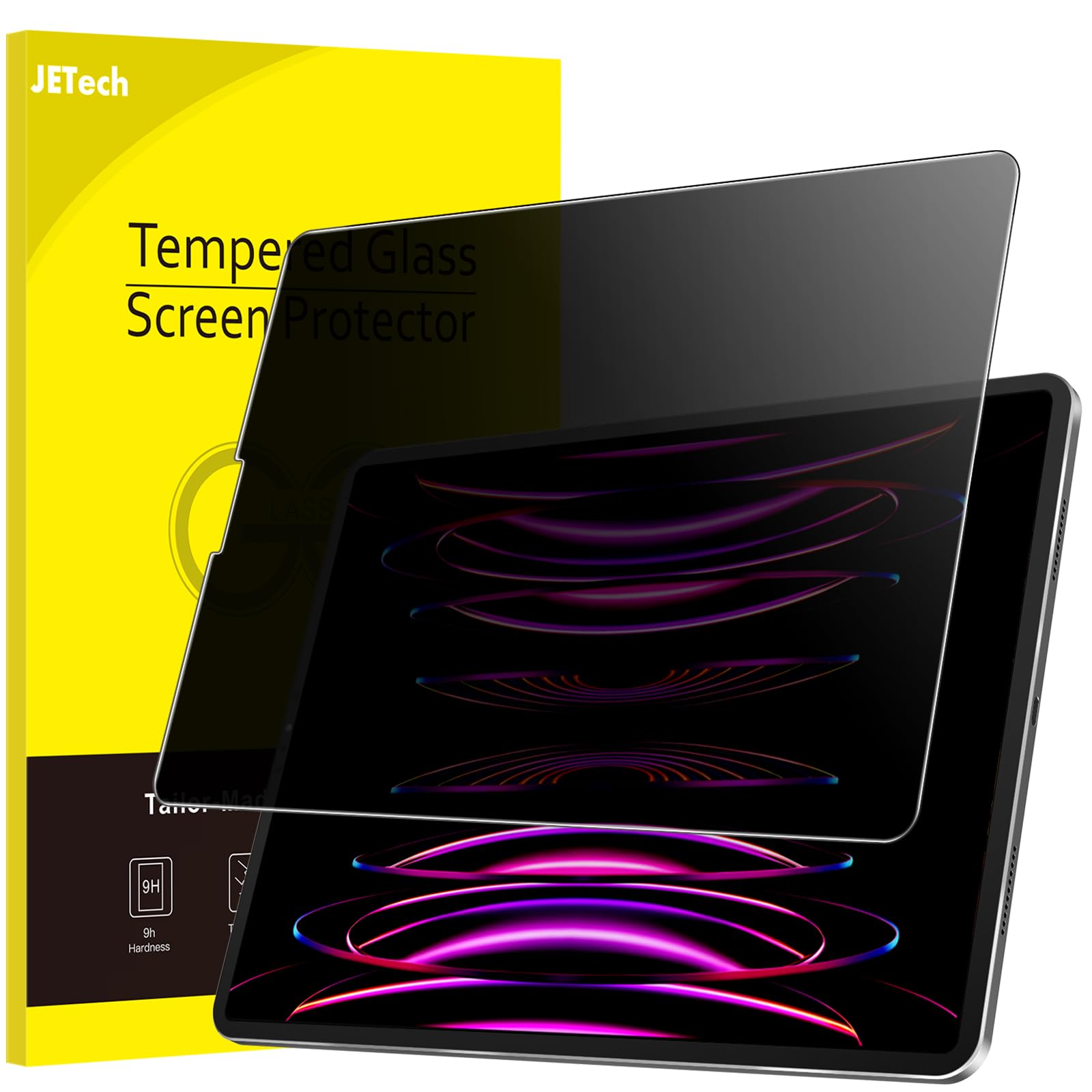 JETech Privacy Screen Protector for iPad Pro 12.9-Inch (6th/5th/4th/3rd Generation, 2022/2021/2020/2018), Anti-Spy Tempered Glass Film, 1 Pack — image 1